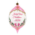 Personalized Winter Holly Drop in Blush | Hand-Painted Glass Ornament | Blubom 2027-035
