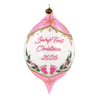 Personalized Winter Holly Drop in Blush