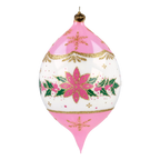 Personalized Winter Holly Drop in Blush | Hand-Painted Glass Ornament | Blubom 2027-035