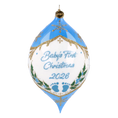 Load image into Gallery viewer, Personalized Winter Holly Drop in Sky | Hand-Painted Glass Ornament | Blubom 2027-036
