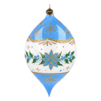 Personalized Winter Holly Drop in Sky | Hand-Painted Glass Ornament | Blubom 2027-036