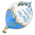 Load image into Gallery viewer, Personalized Winter Holly Drop in Sky | Hand-Painted Glass Ornament | Blubom 2027-036
