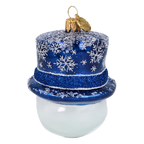 Snowman in a Midnight Top Hat | Hand-Painted Glass Ornament | Blubom 2027-046