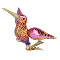 Hovering Hummingbird in Gilt & Magenta | Hand-Painted Glass Ornament | Blubom 2027-047