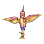 Hovering Hummingbird in Gilt & Magenta | Hand-Painted Glass Ornament | Blubom 2027-047