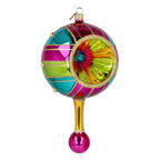 Carnival Reflector Drop on a Scepter | Hand-Painted Glass Ornament | Blubom 2027-048