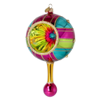 Carnival Reflector Drop on a Scepter | Hand-Painted Glass Ornament | Blubom 2027-048