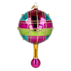 Carnival Reflector Drop on a Scepter | Hand-Painted Glass Ornament | Blubom 2027-048