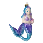 Mermaid's Shell in Violet and Teal | Hand-Painted Glass Ornament | Blubom 2027-057