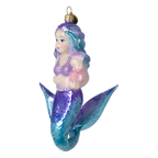 Mermaid's Shell in Violet and Teal | Hand-Painted Glass Ornament | Blubom 2027-057