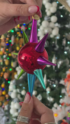 Midnight Revelry | Hand-Painted Glass Ornament | Blubom 2026-069