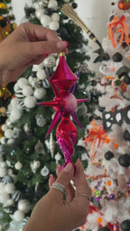 Ruby Solar Flare | Hand-Painted Glass Ornament | Blubom 2026-087