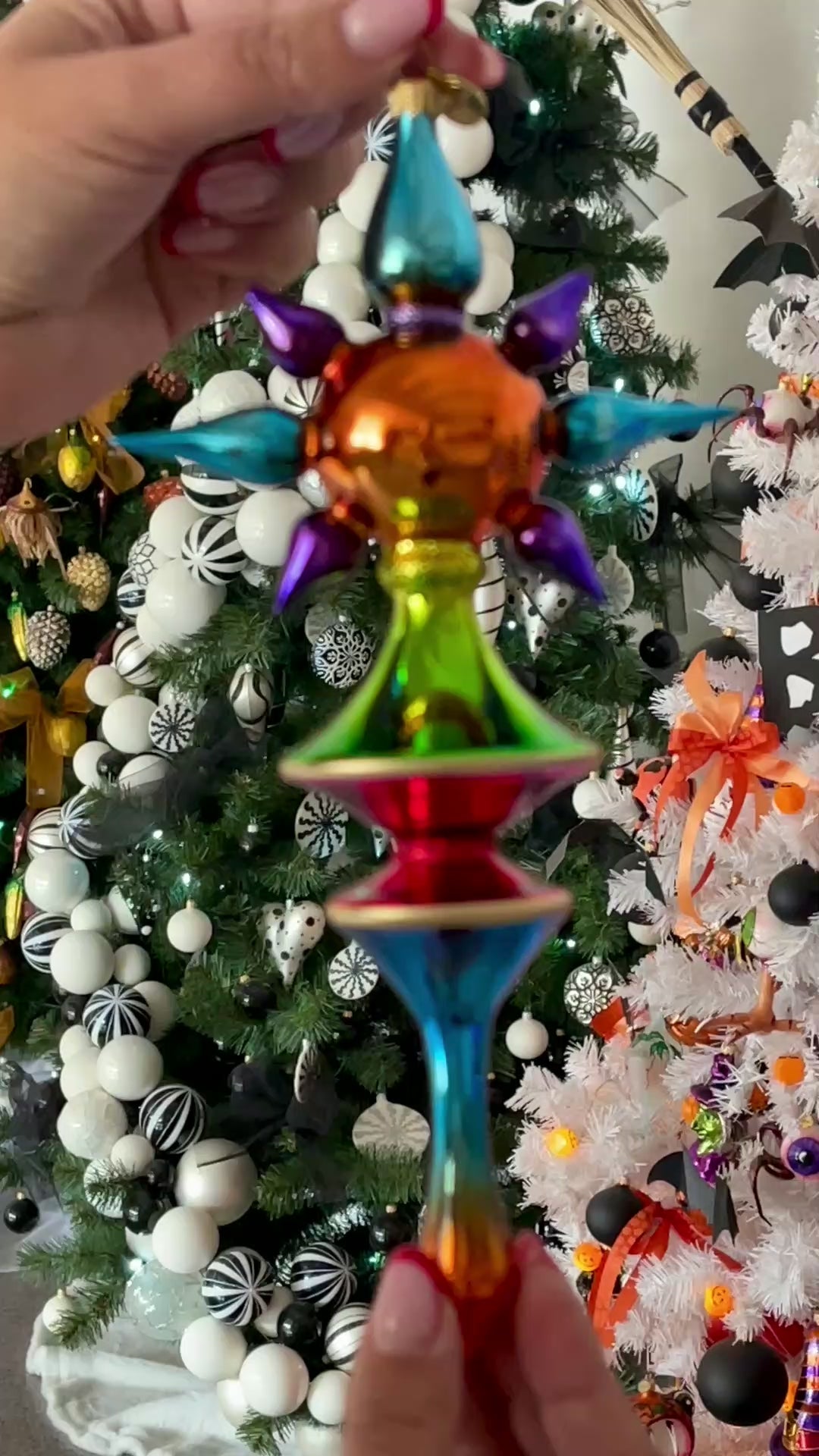 Chromatic Zenith | Hand-Painted Glass Ornament | Blubom 2026-103