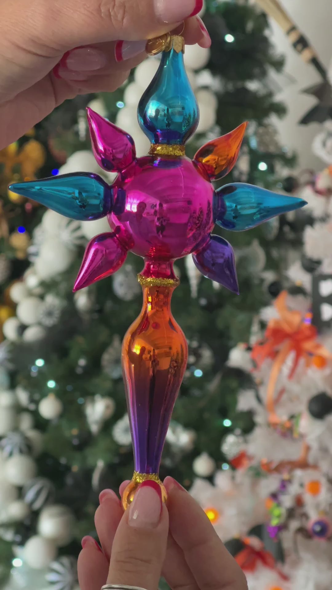 Orchid Aurora | Hand-Painted Glass Ornament | Blubom 2026-093