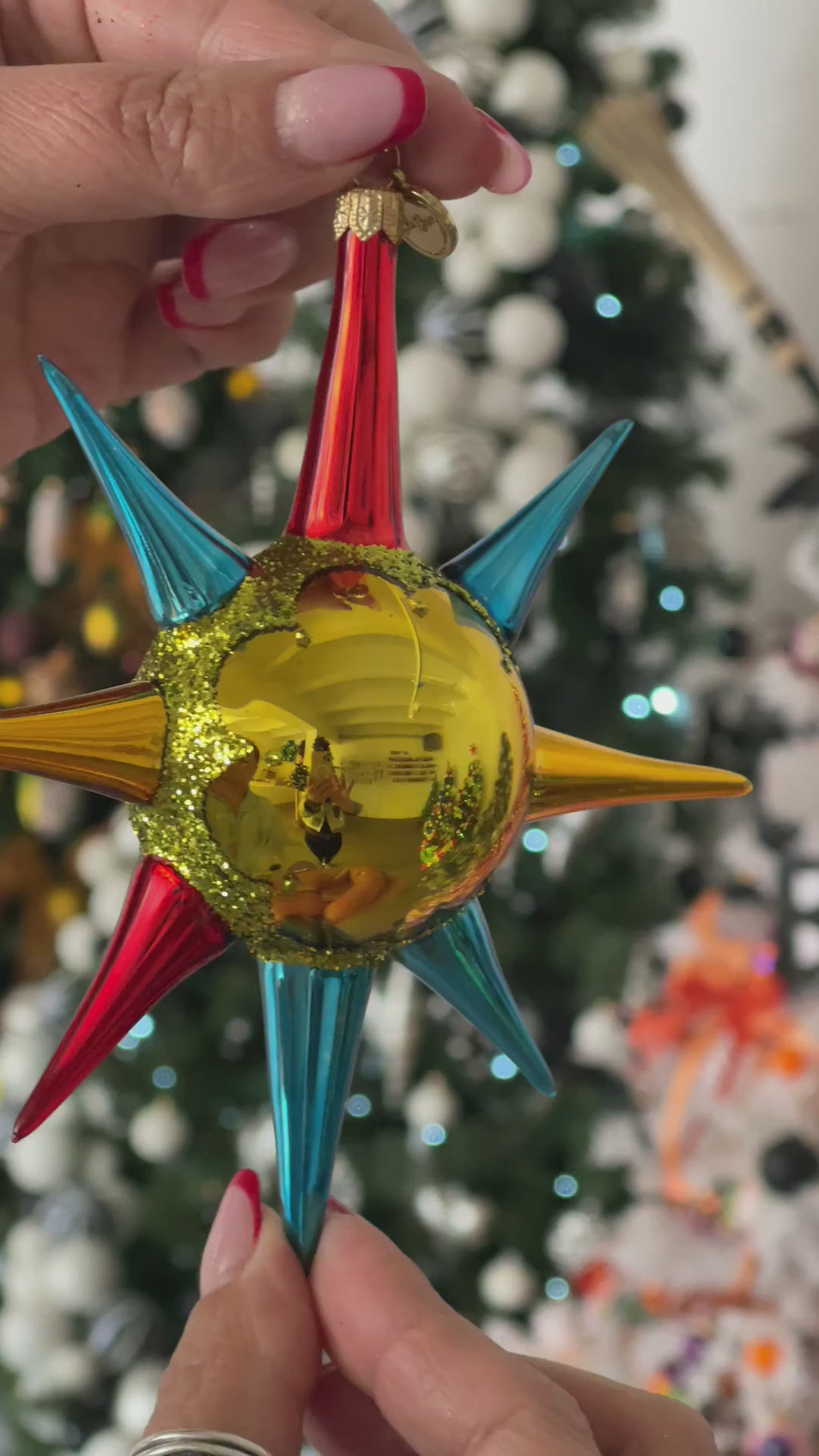 Gilded Verve | Hand-Painted Glass Ornament | Blubom 2026-073