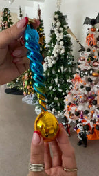Cobalt Afterglow | Hand-Painted Glass Ornament | Blubom 2026-135