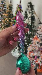 Amethyst Tide Rhythm | Hand-Painted Glass Ornament | Blubom 2026-141