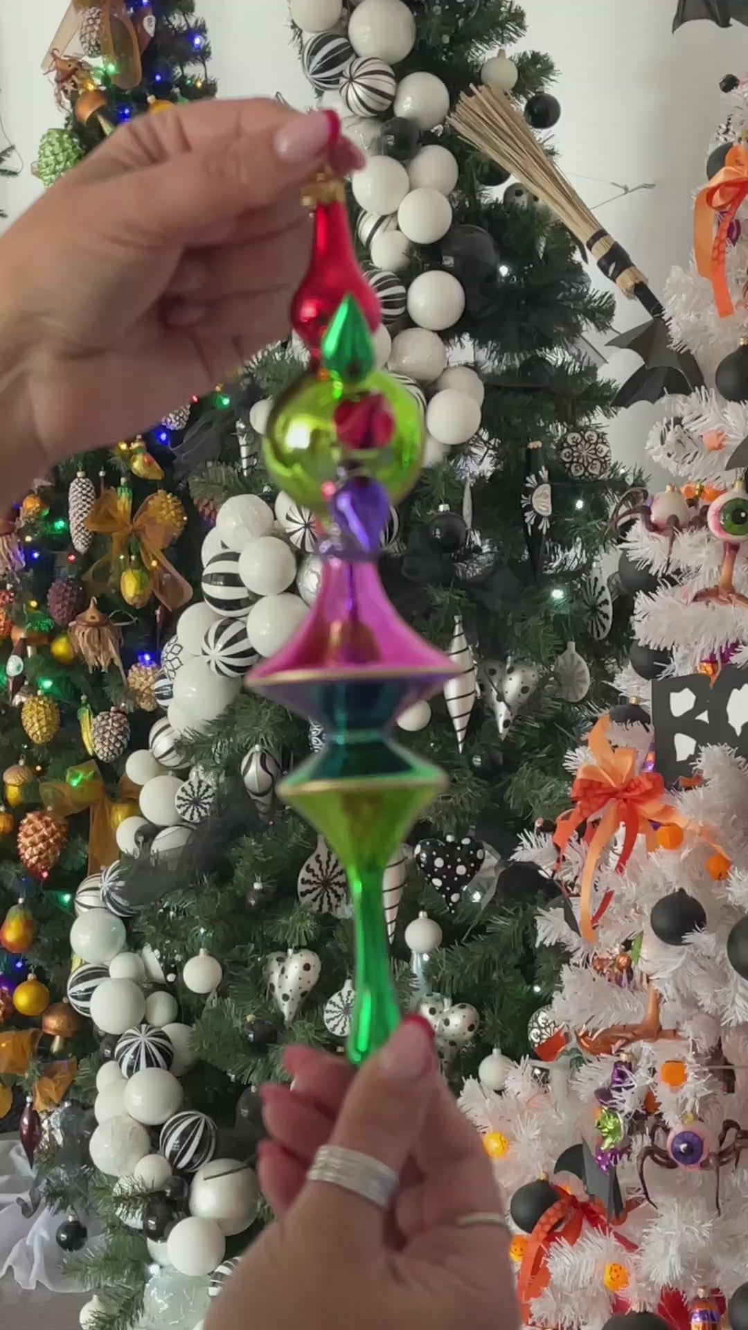 Radiant Solstice | Hand-Painted Glass Ornament | Blubom 2026-102